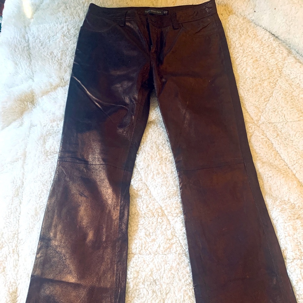 Gap cool copper metallic full length leather pants